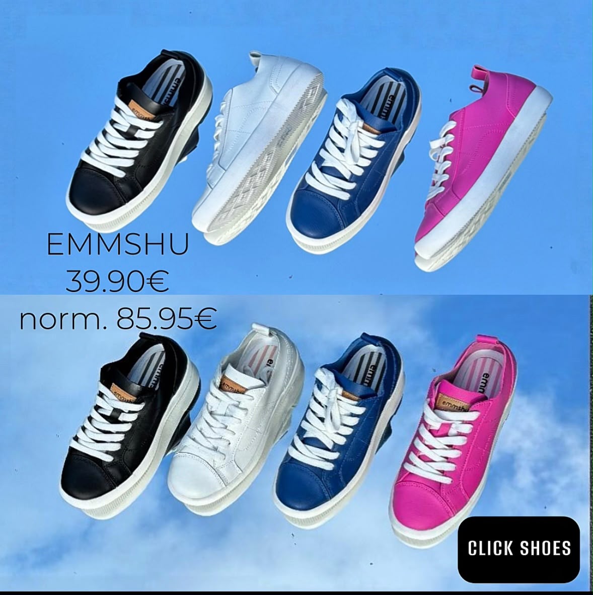 Emmshun nahkaiset tennarit 39,90€(norm.85,95€ Click Shoes