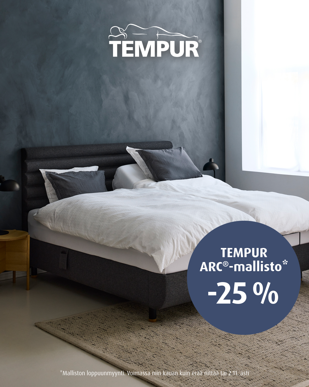 ARC -sänkymallisto -25% Tempur Brand Store Lahti