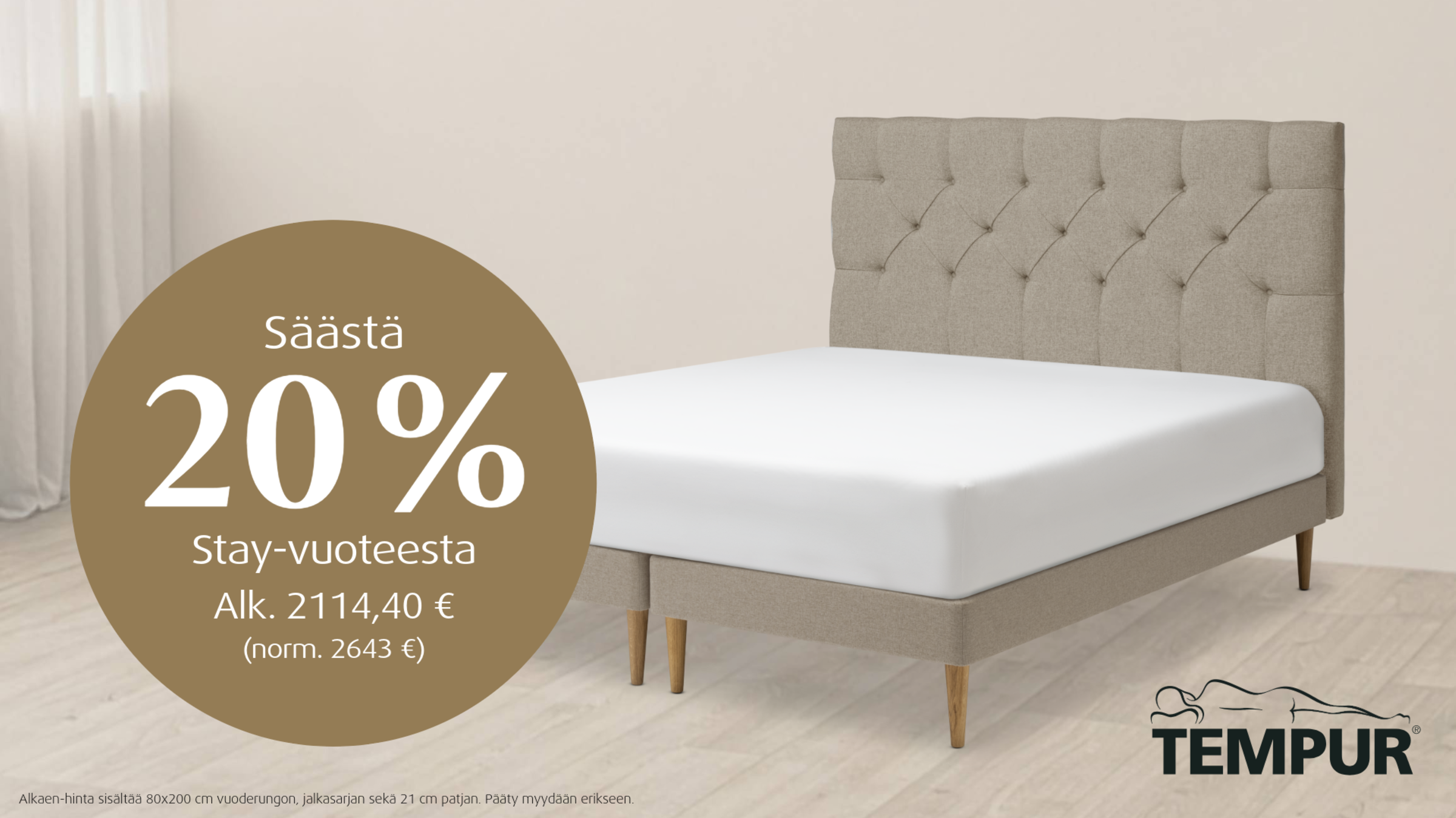 Stay-sänkymallisto 20% alennuksella Tempur Brand Store Lahti