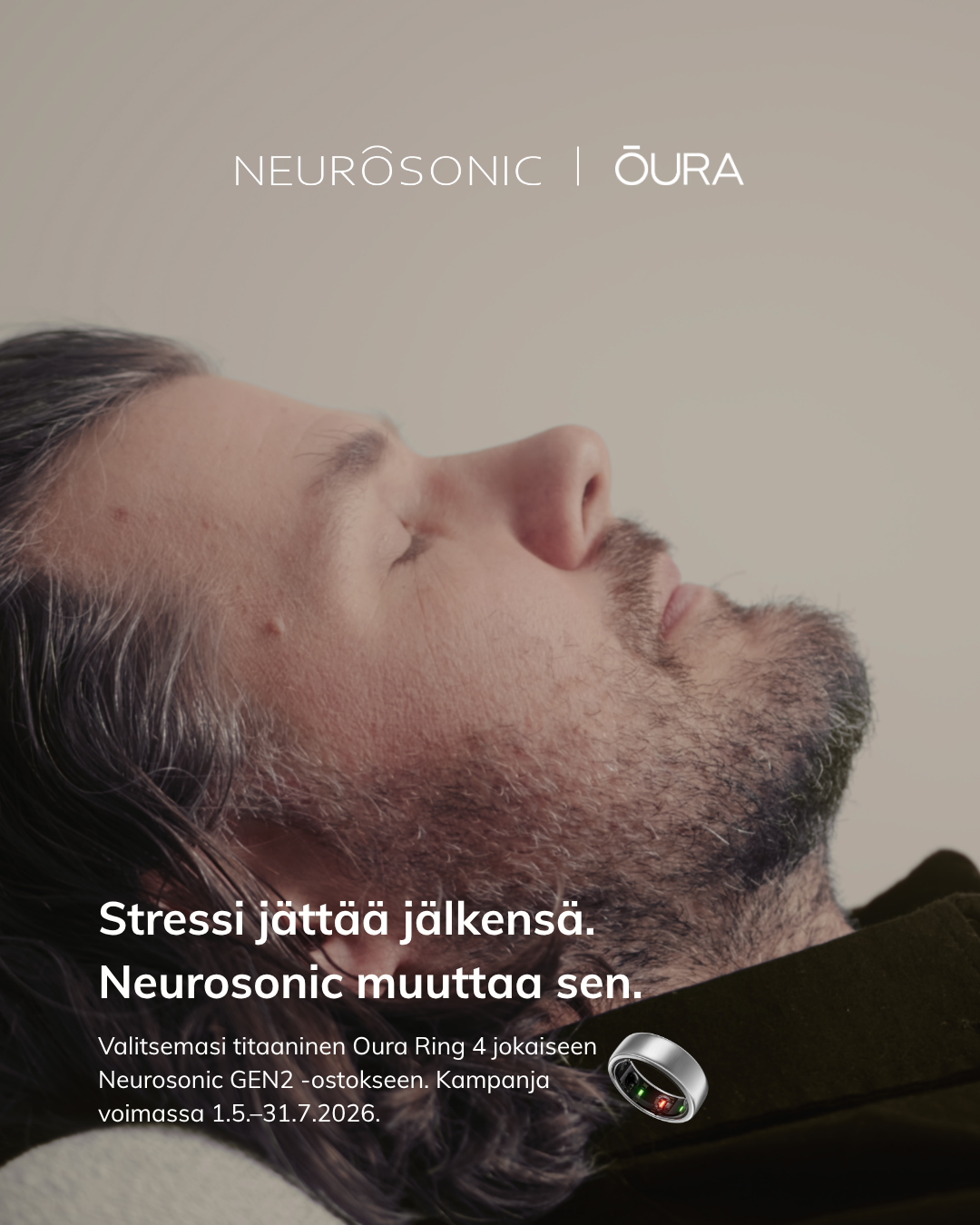 Neurosonic Harmonian ostajalle Oura Ring 5 -kaupan päälle Tempur Brand Store Lahti