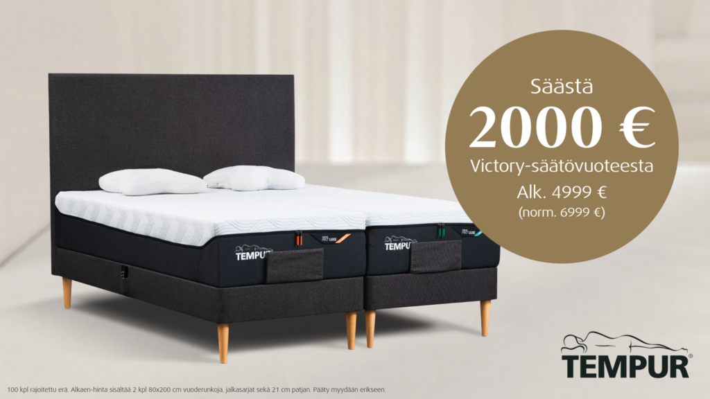 Erä Victory-säätösänkyjä -2000€! Tempur Brand Store Lahti