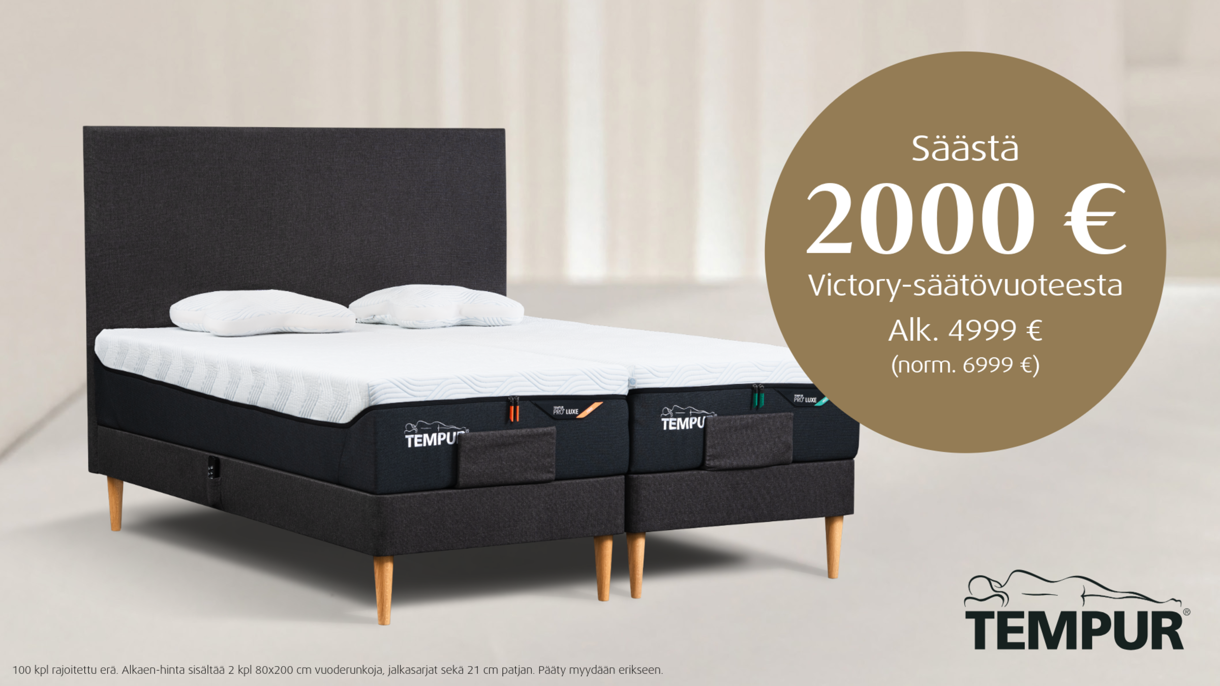 Erä Victory-säätösänkyjä -2000€! Tempur Brand Store Lahti